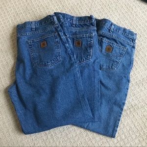 3 Men’s Carhartt medium wash jeans Sz 42 x 32